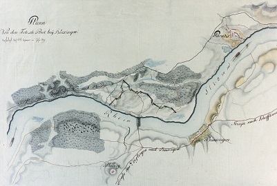 Plan Brückenkopf ( Kriegsarchive Wien)